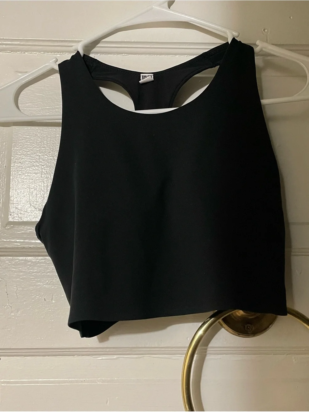 Uniqlo Black Racerback Sports Bra Crop
